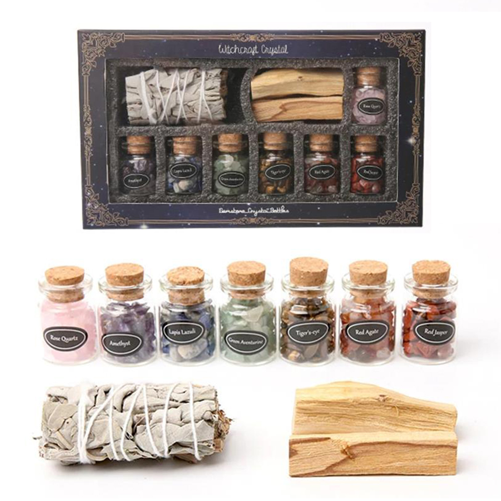 Home Fragrance Set Gift - ชุดกล่องของขวัญอโรมาเธอราพีสำหรับการทำให้บริสุทธิ์ในพื้นที่การบีบอัดไม้ศักดิ์สิทธิ์ของ peru คริสตัลคาถากล่องน้ำหอมในบ้าน