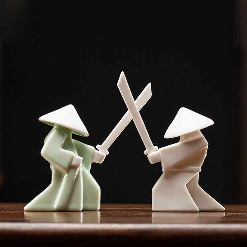 Incense Cone Holder - ดาบอัศวิน Expert เซรามิค Samurai รูปปั้นอัศวินตกแต่งบ้านธูป Stick
