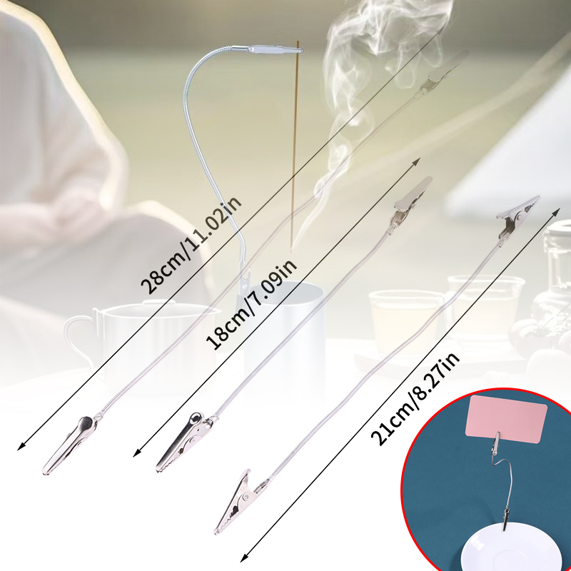 Home And You Fragrance Diffuser - ที่หนีบธูปโลหะแบบสองหัว 10 ชิ้น ที่วางยากันยุง ที่หนีบจระเข้อเนกประสงค์ ที่กระจายกลิ่นหอม