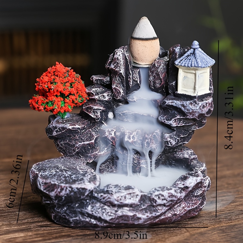 Incense Cone Holder - Backflow ผู้ถือธูปน้ําตกธูป Burner ตกแต่งบ้านน้ํามันหอมระเหยเครื่องประดับธูปหอมพร้อม Backflow ธูปหอม