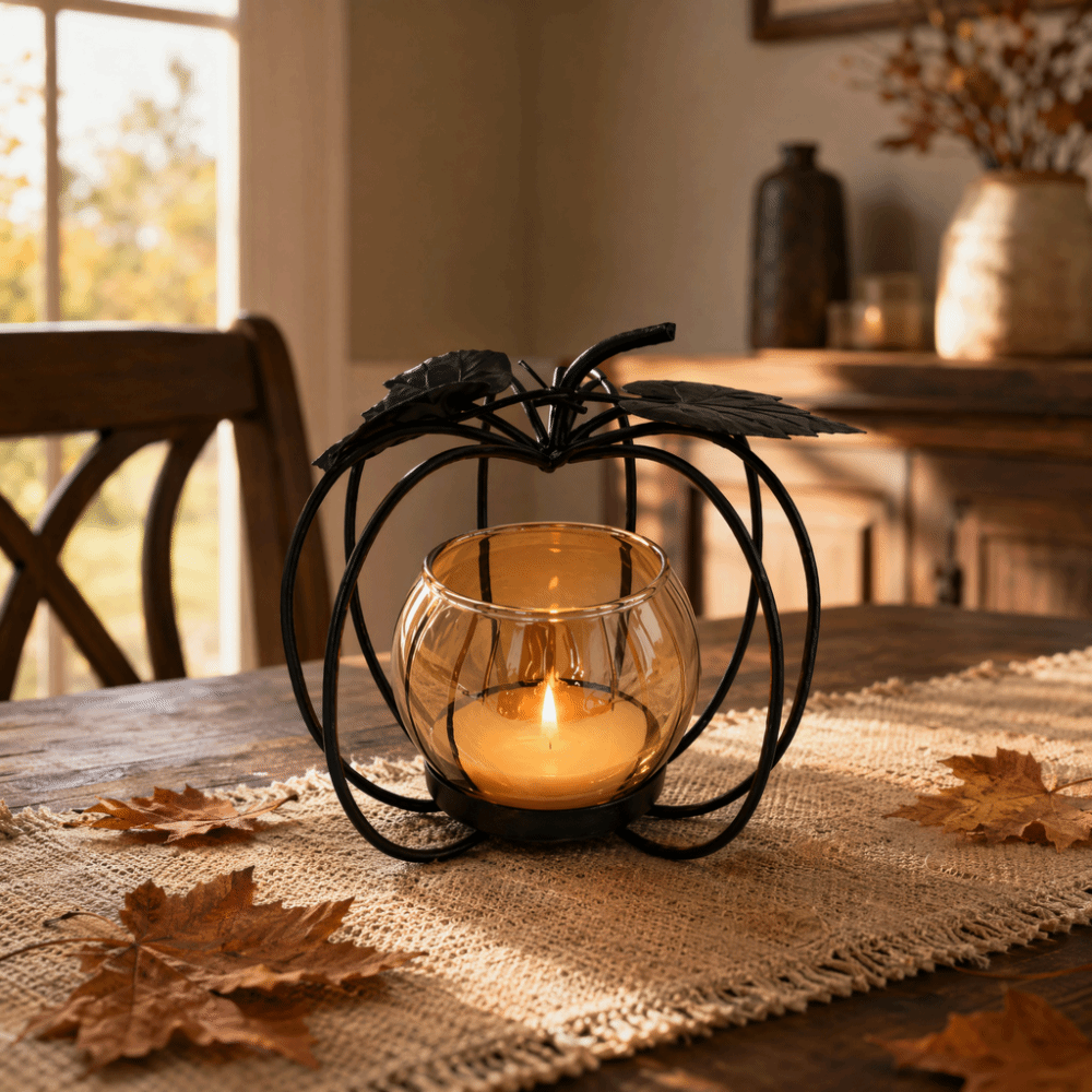 เชิงเทียนเหล็กแก้วพร้อมถ้วยสีเ - Amber Jar Candle บทวิจารณ์และราคา
