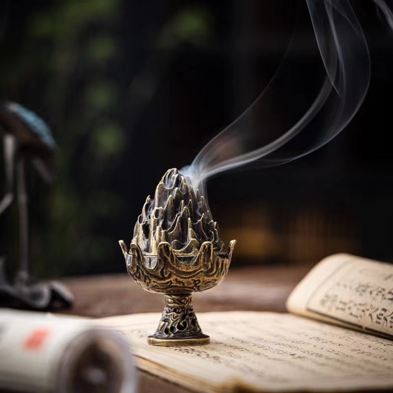 เตาเผาธูป Boshan ทำมือจากโลหะผ - Incense Cone Holder บทวิจารณ์และราคา