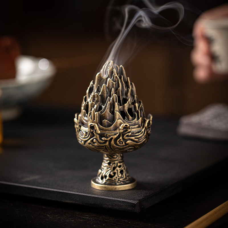 เตาเผาธูป Boshan ทำมือจากโลหะผ - Incense Cone Holder บทวิจารณ์และราคา
