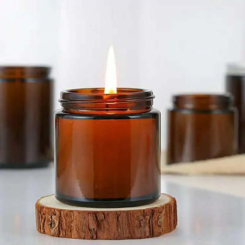 6 PC 100/250ml Amber แก้วเทียน - Amber Jar Candle บทวิจารณ์และราคา