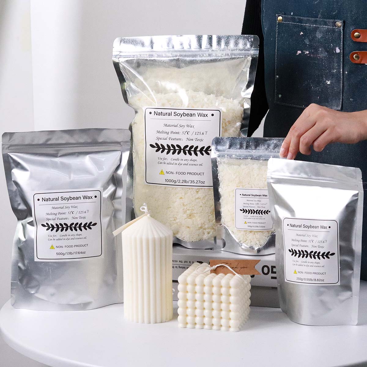 100/250/500/1000g ขี้ผึ้งถั่วเ - Soy Wax Flake บทวิจารณ์และราคา