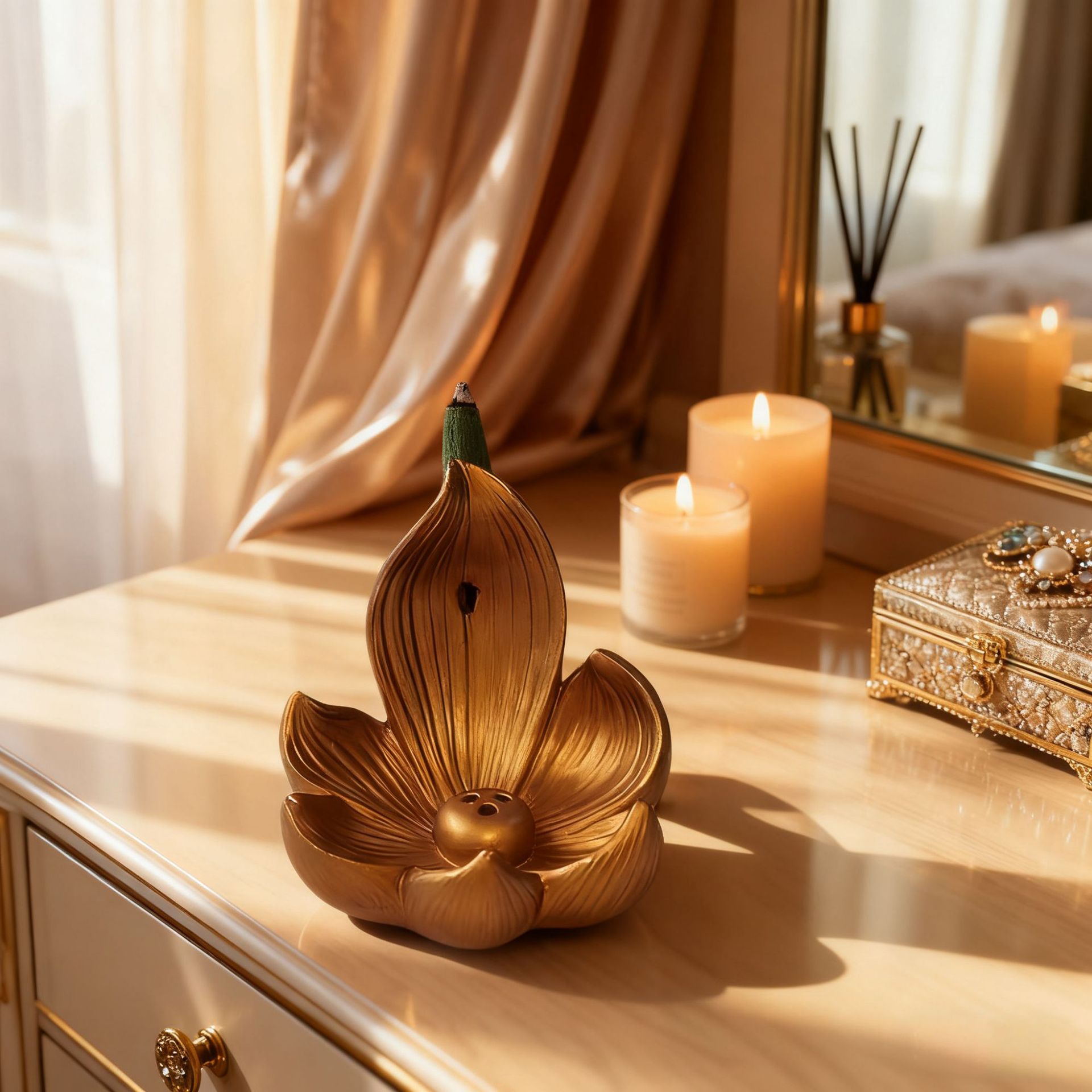 ที่วางธูปเรซิ่นรูปดอกบัว สำหรั - Incense Cone Holder บทวิจารณ์และราคา