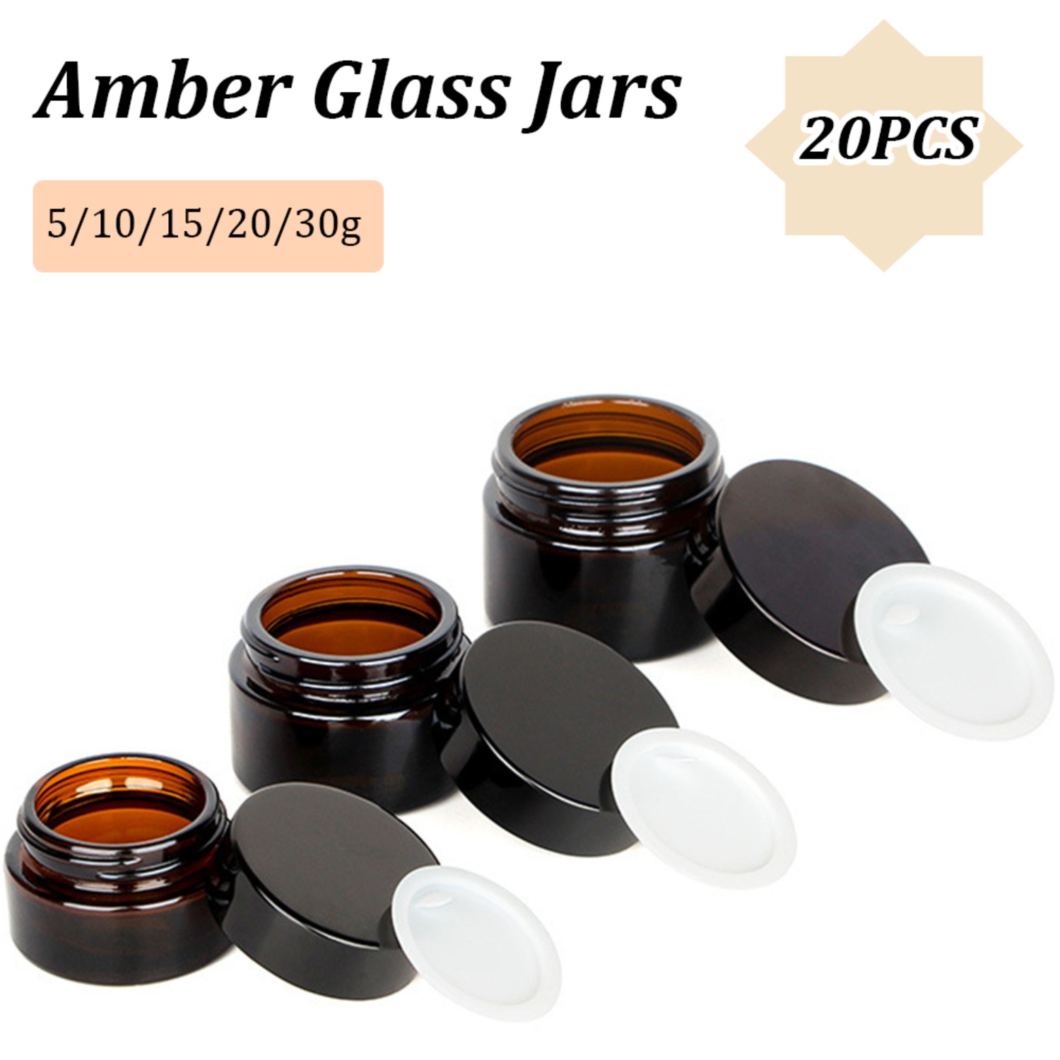 20PCS ขนาดเล็ก Amber Glass Jar - Amber Jar Candle บทวิจารณ์และราคา